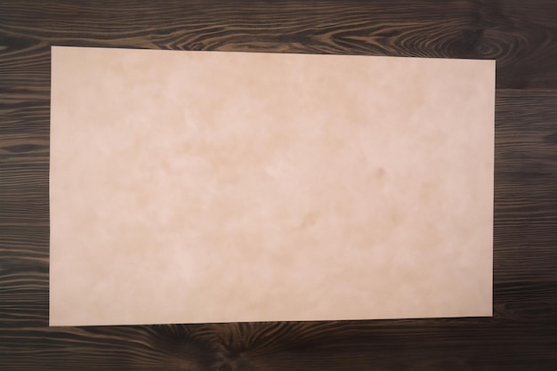 Photo paper on wooden table with natural feel for mockup