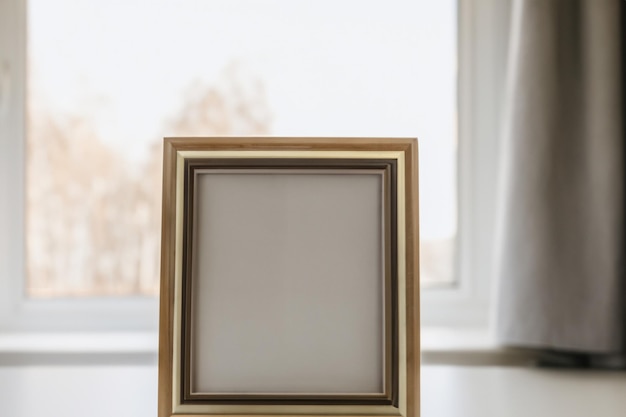 paper on wooden table with natural feel for mockup