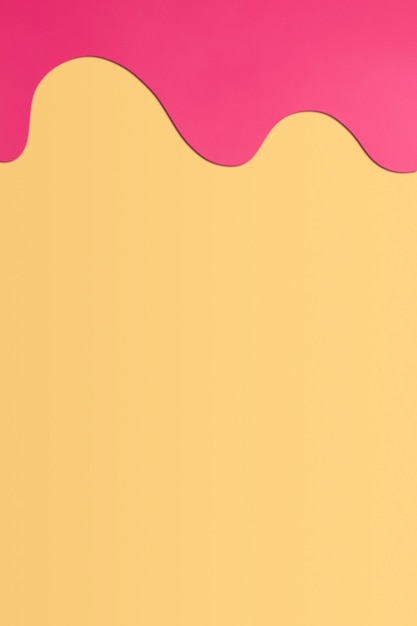 Paper yellow background with shaped pink elements