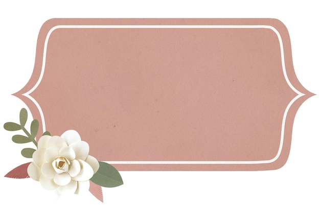 papercraft flower border on a nude pink background
