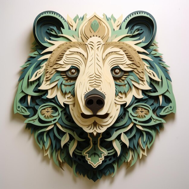 papercut bear art