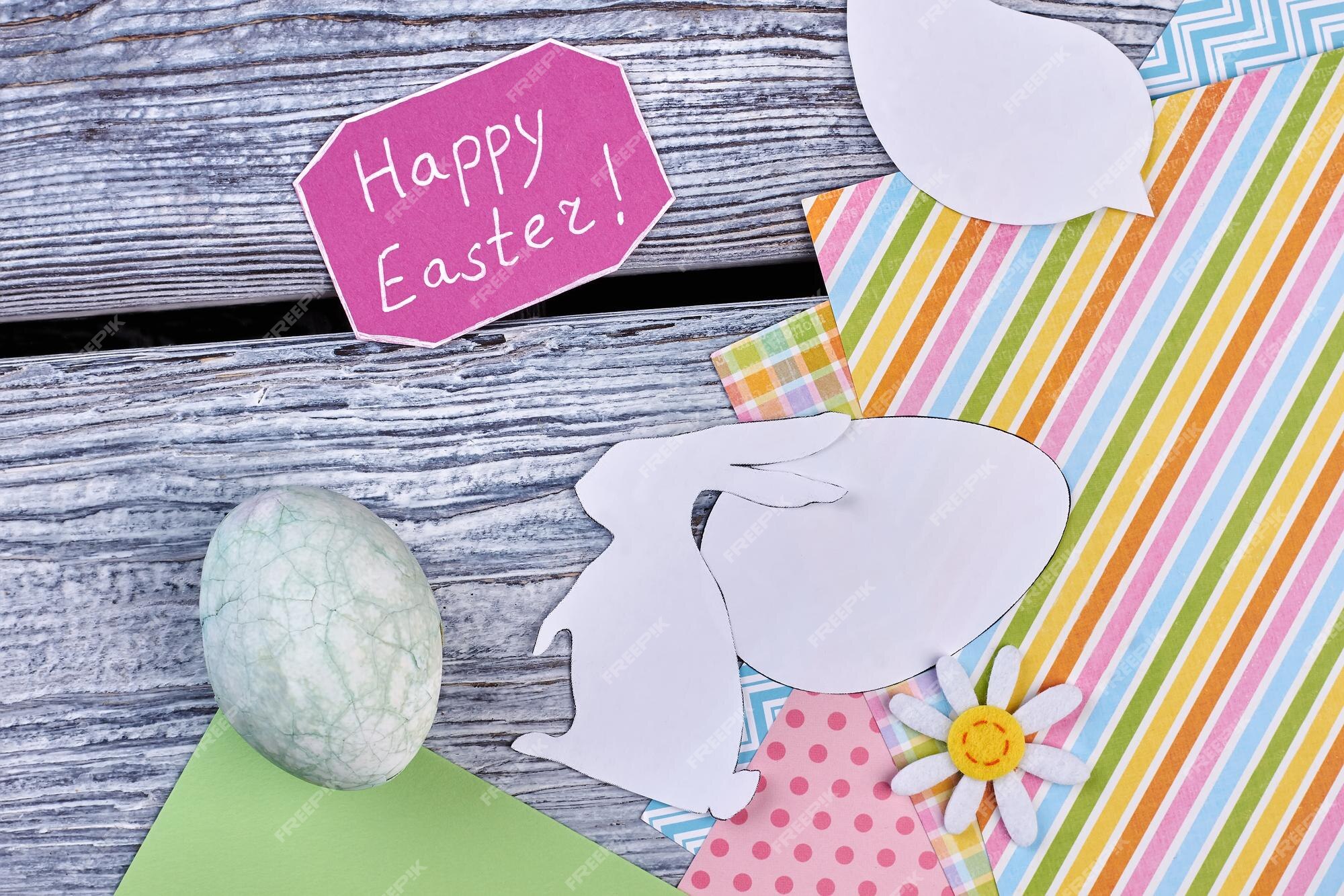 Premium Photo | Papercut Items And Colorful Papers Happy Easter Card And  Decor Items Easter Decoration Ideas