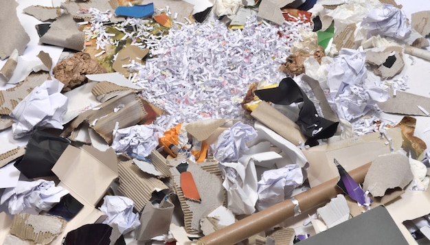 Papers inside a container to be recycled,