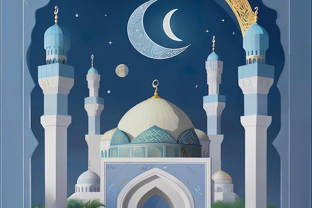 Photo paperstyle ramadan celebration background
