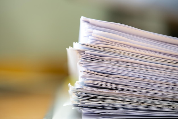 Paperwork Stacked files on isolated background