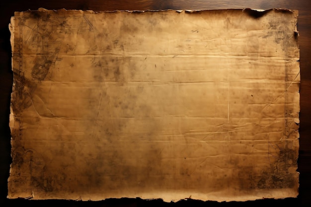 papier achtergrond Koperplaat op donker hout Historische stijl Mistige sfeer UHD Handscroll