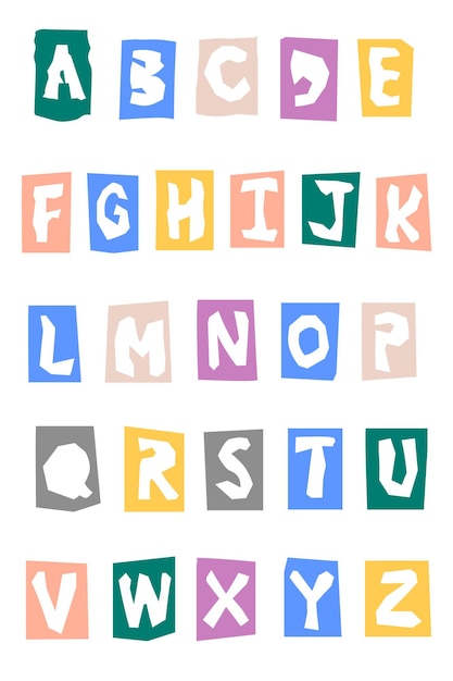 Papier gesneden alfabet typografie png set
