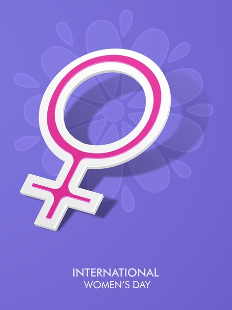 Foto papier gesneden geslachtsteken van venus internationaal vrouwendag concept