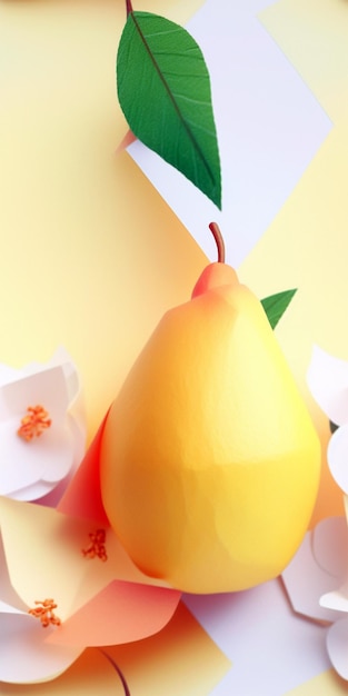 Papier machelike pear generated by AI