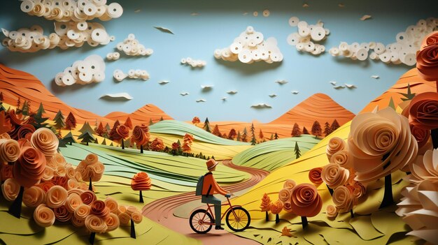 Papieren Quilling Fiets