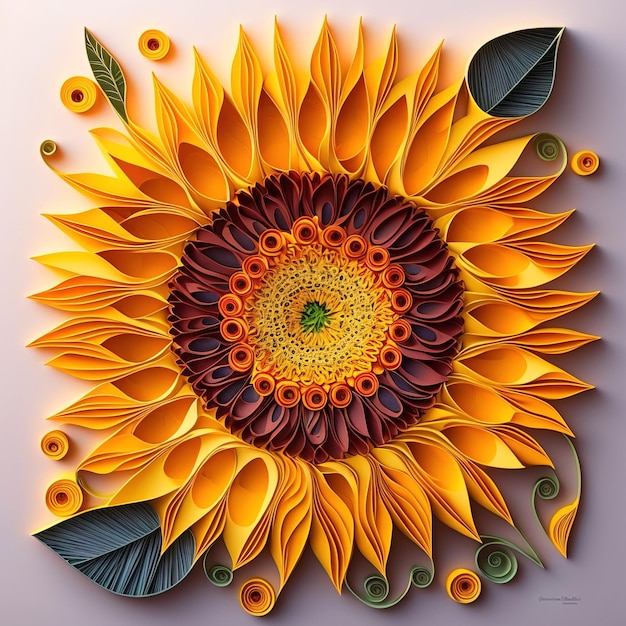 Papierkunst prachtige achtergronden van kleurrijke papieren bloemen Genereer Ai