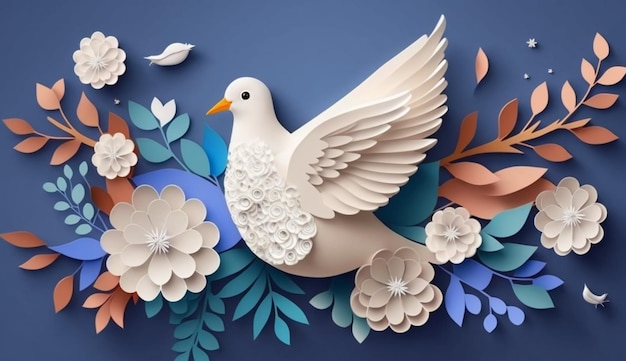 Papierstijl Papierkunst van Generatieve AI op Internationale Dag van de Vrede
