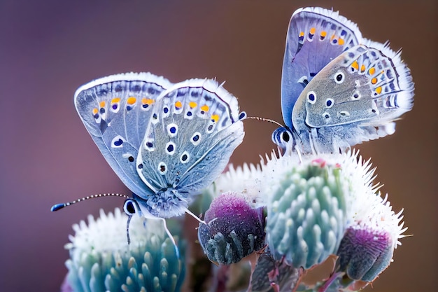 Papilio machaon zat op een bloem creatieve AI