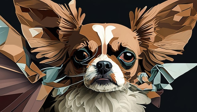 Papillon dog Creative illustration Ai Generate