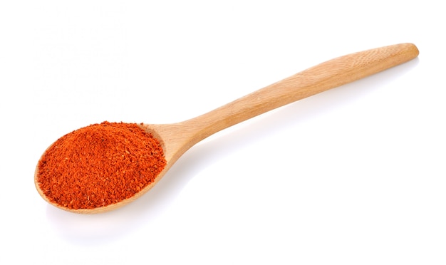 Paprika poeder houten lepel