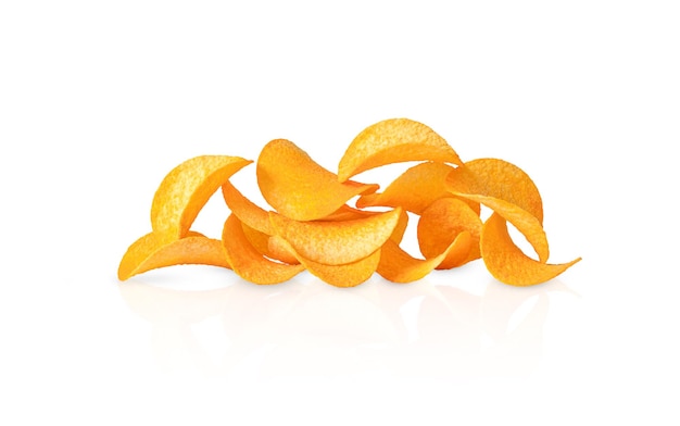 Paprikaflavored chips isolated on a white background