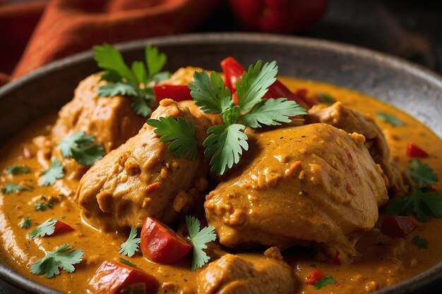 Foto pollo con paprika sopra korma