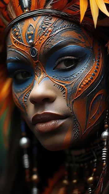 파푸아 뉴기니의 아름다운 여자 20 세 전화 벽지 프로페셔널 사진 생성 Ai