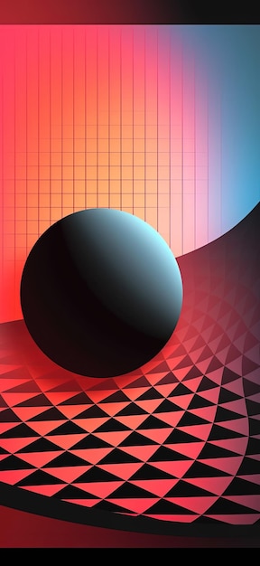 Parabolic illusion abstract color gradients background illustration made with Generative AI