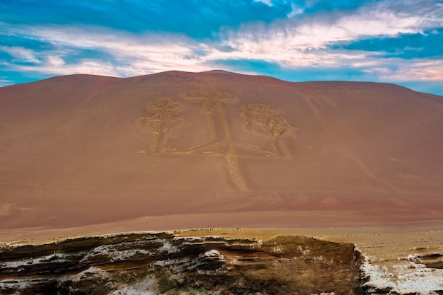 The Paracas Candelabra is a geoglyph located in Paracas, department of Ica, in Peru.