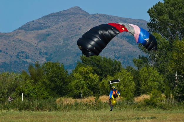 Photo parachute landing in empuriabrava girona spain