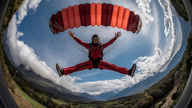 Photo parachutist of the papea