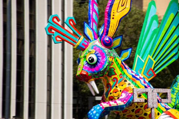 Photo parade of alebrijes in mexico city