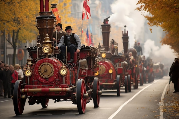 Парад по случаю Octoberfest, крупнейшего в мире фольклорного фестиваля в Мюнхене, Германия