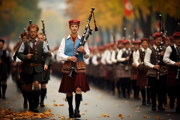 Parade ter gelegenheid van het grootste volksfestival van Oktoberfest ter wereld, München, Duitsland