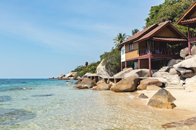 Paradise beach in Thailand with villa