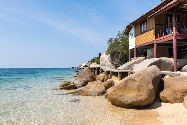 Paradise beach with villa at Koh Tao Thailand