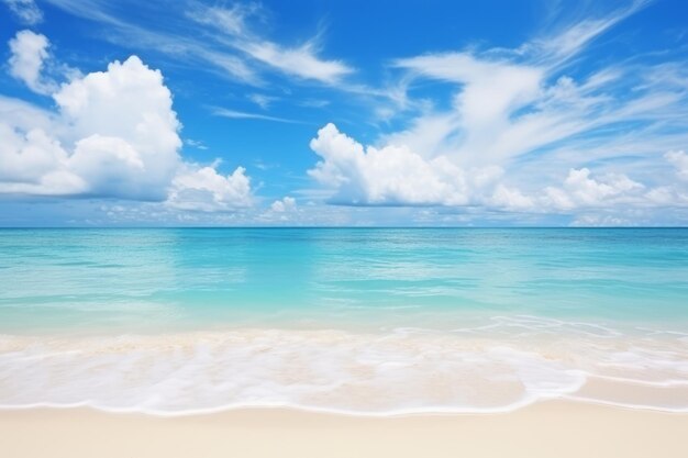 파라다이스가 발견되었다: 푸른 하늘을 배경으로 크리스탈 은 물과 함께 매혹적인 열대 해변 AR 32