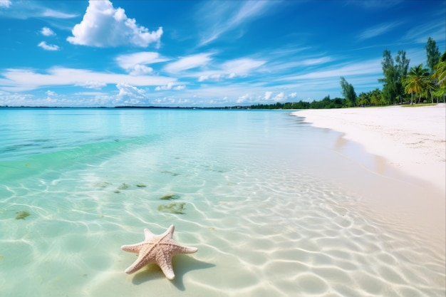 Photo paradise found the serene azure sea and starfish wonderland on panglao island philippines