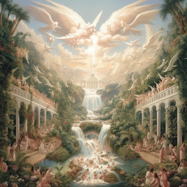 Paradise in Heaven Religion Bible God Jesus Christ Afterlife and Angels