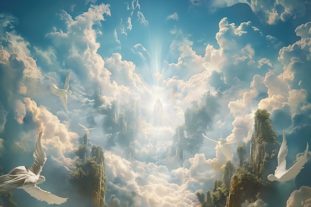Paradise in Heaven a unique concept central to religious teachings that depicts Kingdom of Heaven as a realm of eternal life and divine presence bridging mortal existence and transcendent reality
