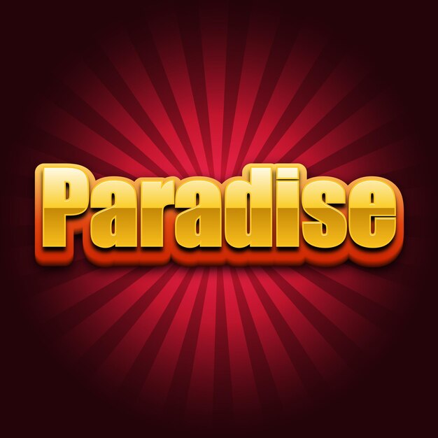 Paradise text effect gold jpg attractive background card photo