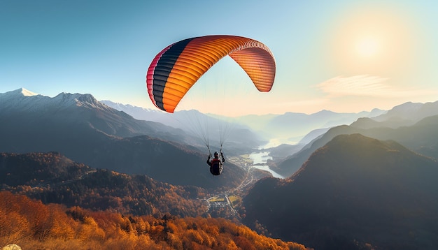 Paraglading professional aerial photoshoot