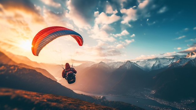 Paragliding in de bergen