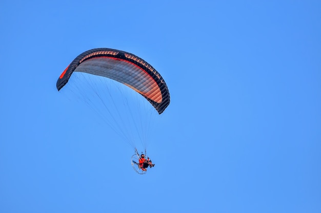 Paragliding in the sky