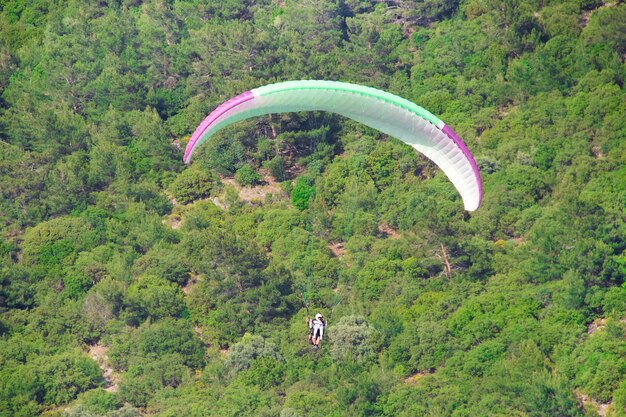 Paragliding in the sky