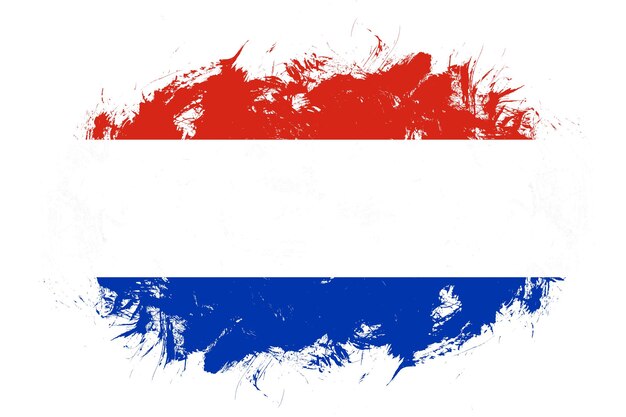 Paraguay flag on abstract stroke brush background