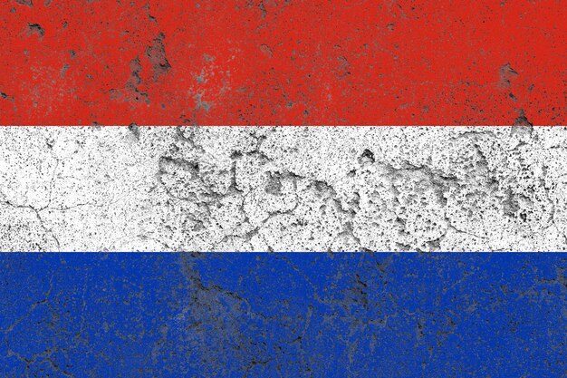 paraguay flag on a damaged old concrete wall