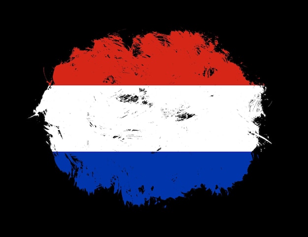 Paraguay flag painted on black stroke brush background