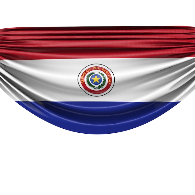 Foto bandiera nazionale del paraguay appeso banner in tessuto 3d rendering