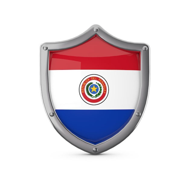 Paraguay veiligheidsconcept metalen schild vorm met nationale vlag