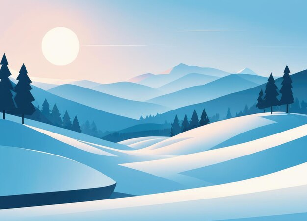 A parallax background showcasing a winter landscape