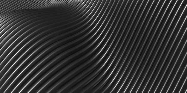 Onde di fondo dell'onda della linea parallela dell'illustrazione 3d del foglio di gomma che ondeggia in plastica