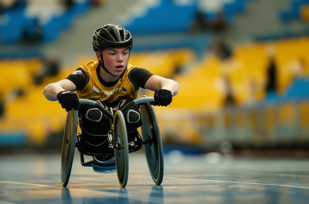 Photo paralympic athlete in action