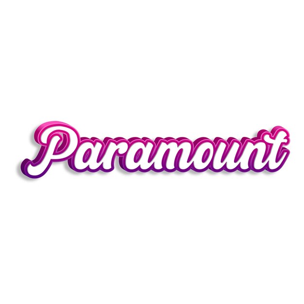 Paramount typography 3d design yellow pink white background photo jpg
