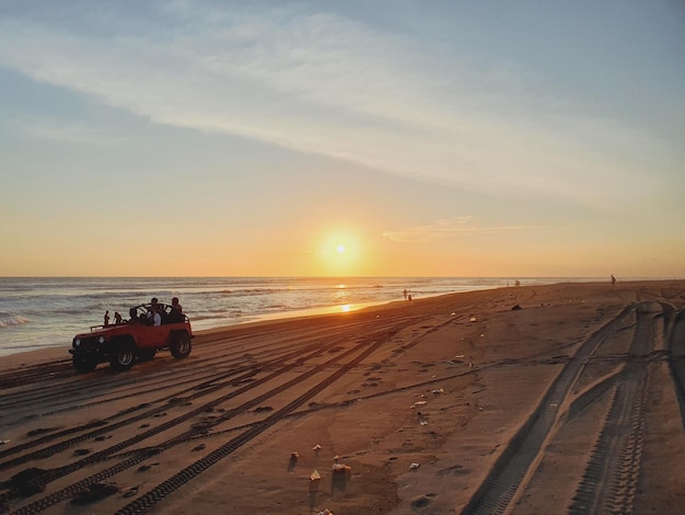 Parangtritis beach in the afternoon at sunset